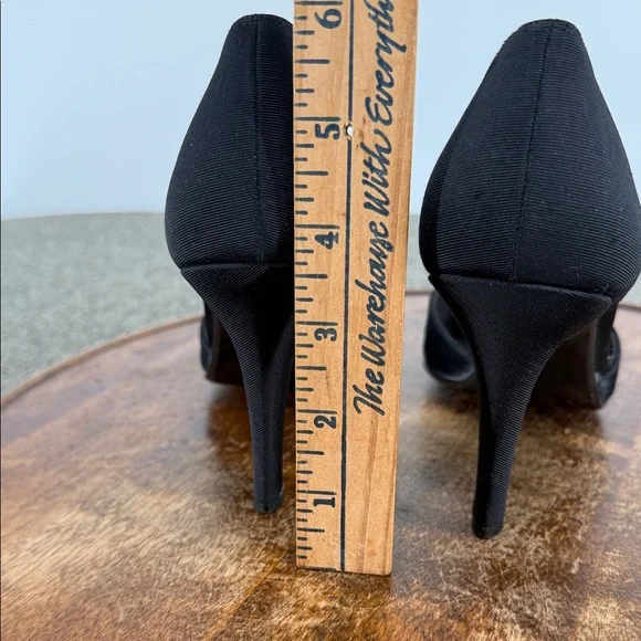 Vera Wang Stuart Weitzman Shoes Wm 7.5M Black Heels Evening Holiday D'Orsay - Picture 6 of 14